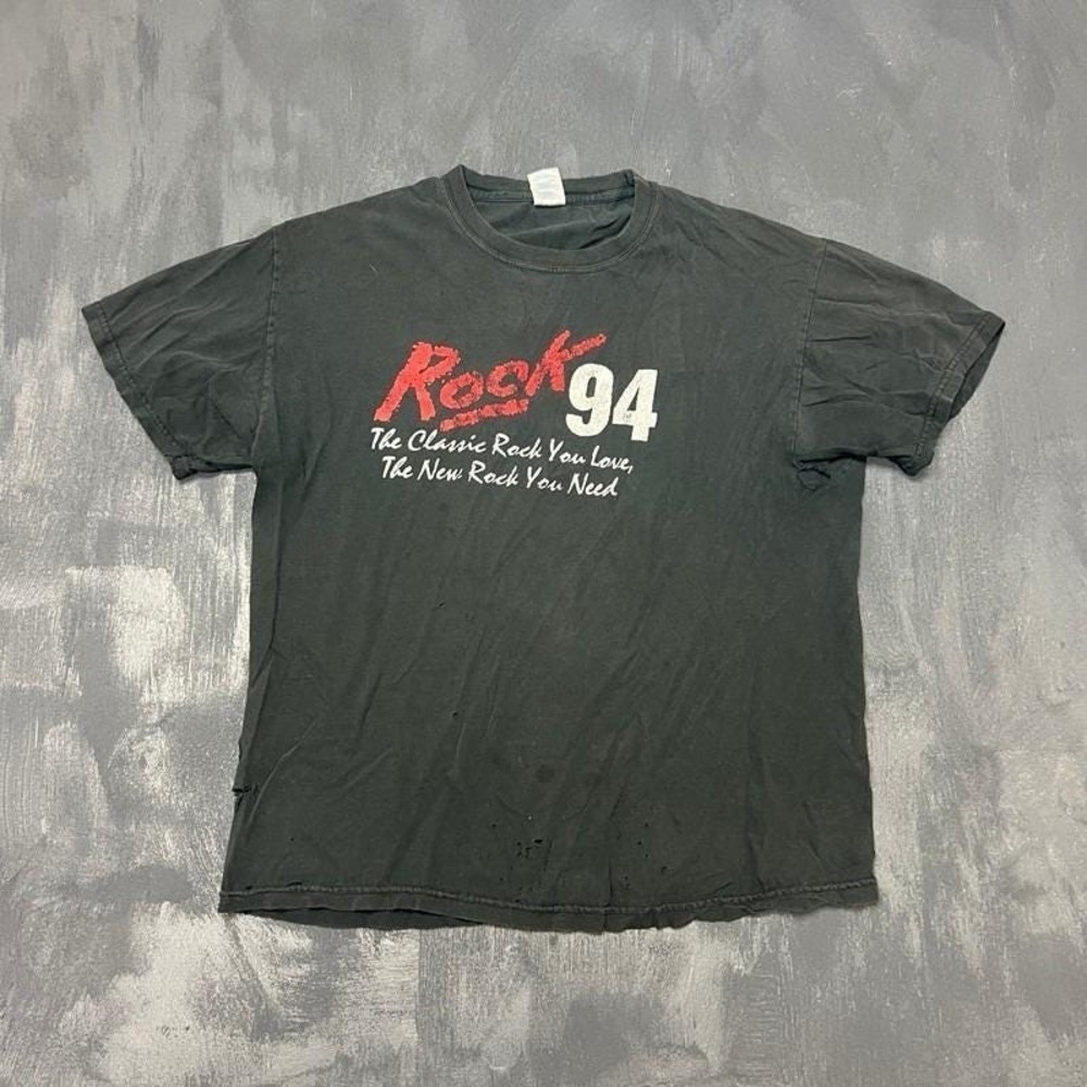 Vintage Rock Shirt Mens Large Black 1990s Faded USA Rock